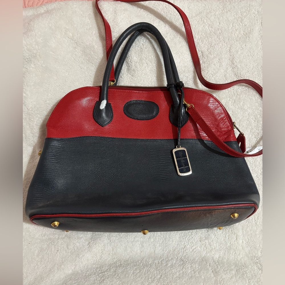 Manfield Elegant Red and Black Women's Handbag